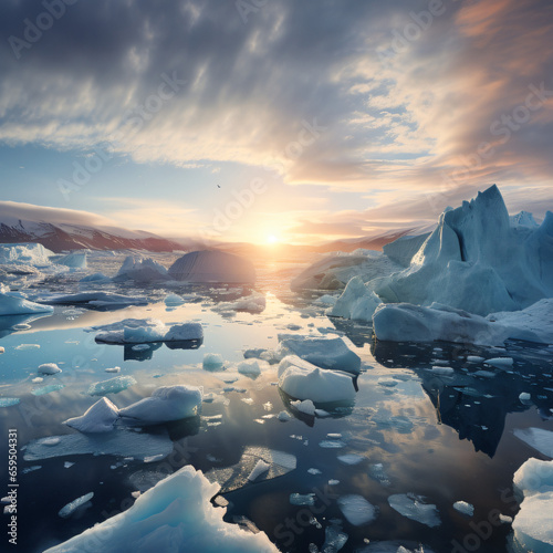 Glaciers in the arctic, North pole, arctic waters, ice caps, nature scenery, winter scenery, cold weather, ice and snow