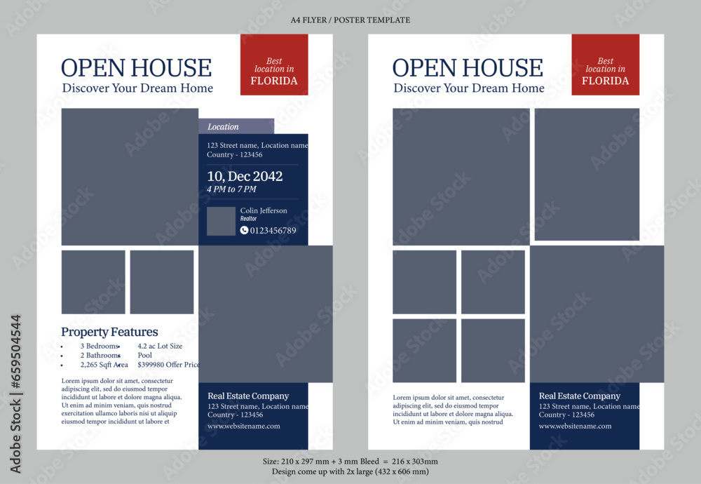 Real Estate Flyer Template, Open House Flyer Template, Real Estate Services