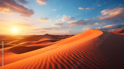 Beautiful sand dunes in the Sahara Desert