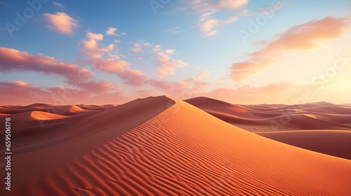 Beautiful sand dunes in the Sahara Desert © sirisakboakaew