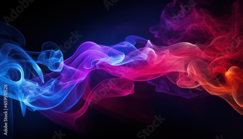 Photo of colorful smoke on black background
