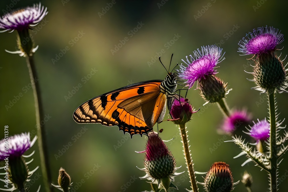 butterfly on thistle