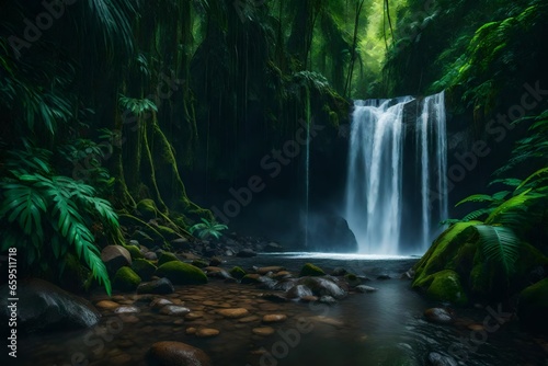 waterfall in the jungle © Dilawer
