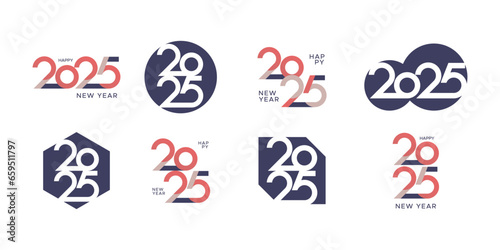 Set of 2025 logo number for calendar and symbols. 2025 new year logo design concept