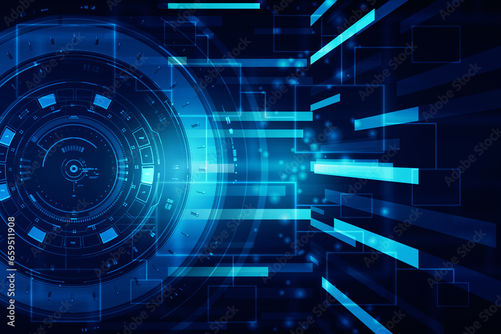 2d illustration Abstract futuristic electronic circuit technology background 2d illustration Abstract futuristic electronic circuit technology background