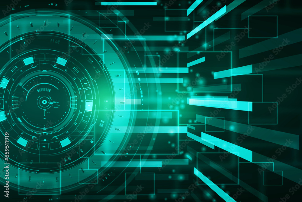 2d illustration Abstract futuristic electronic circuit technology background 2d illustration Abstract futuristic electronic circuit technology background