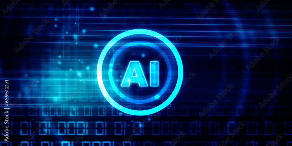 2d illustration Artificial Intelligence (AI) concept 2d illustration Artificial Intelligence (AI) concept