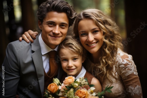tender family wedding portrait