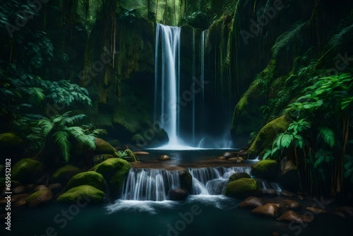 waterfall in the forest © Dilawer