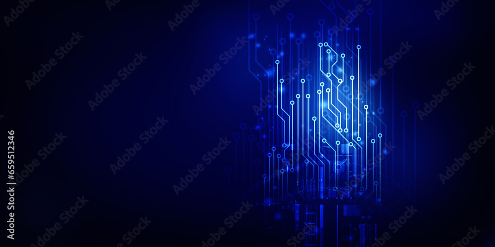 Obraz premium 2d illustration Abstract futuristic electronic circuit technology background