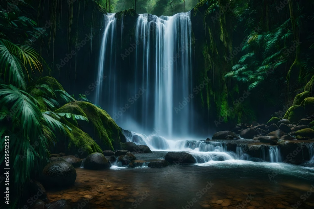 Obraz premium waterfall in the forest