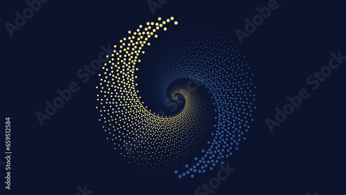 Abstract Spiral minimalist dotted vortex type background.