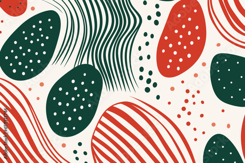 Christmas winter seamless pattern, abstract style. Good for fashion fabrics, children’s clothing, T-shirts, postcards, email header, wallpaper, banner, events, covers, advertising, and more.