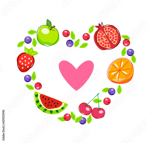 vegan fruits heart