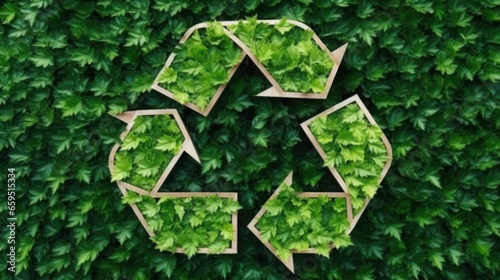recycle symbol on green grass