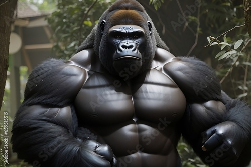 gorilla with big muscle © Anggoro
