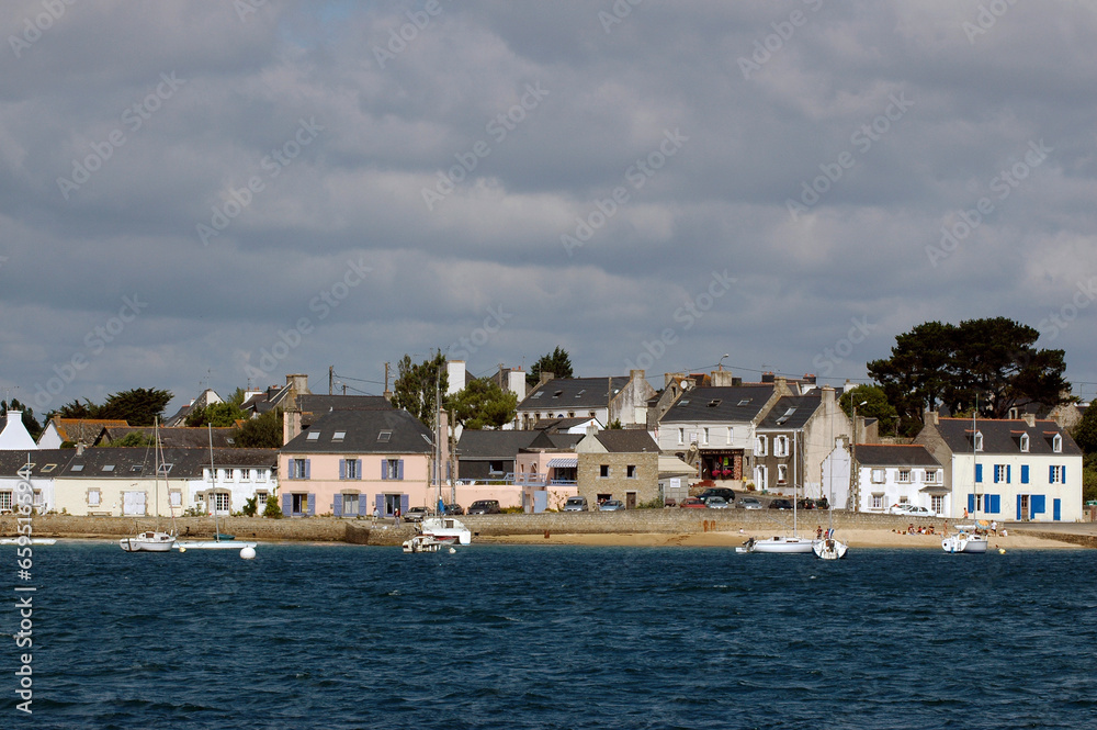 Bateaux; bord de mer; region Bretagne; Plouhinec; 56, Morbihan, France