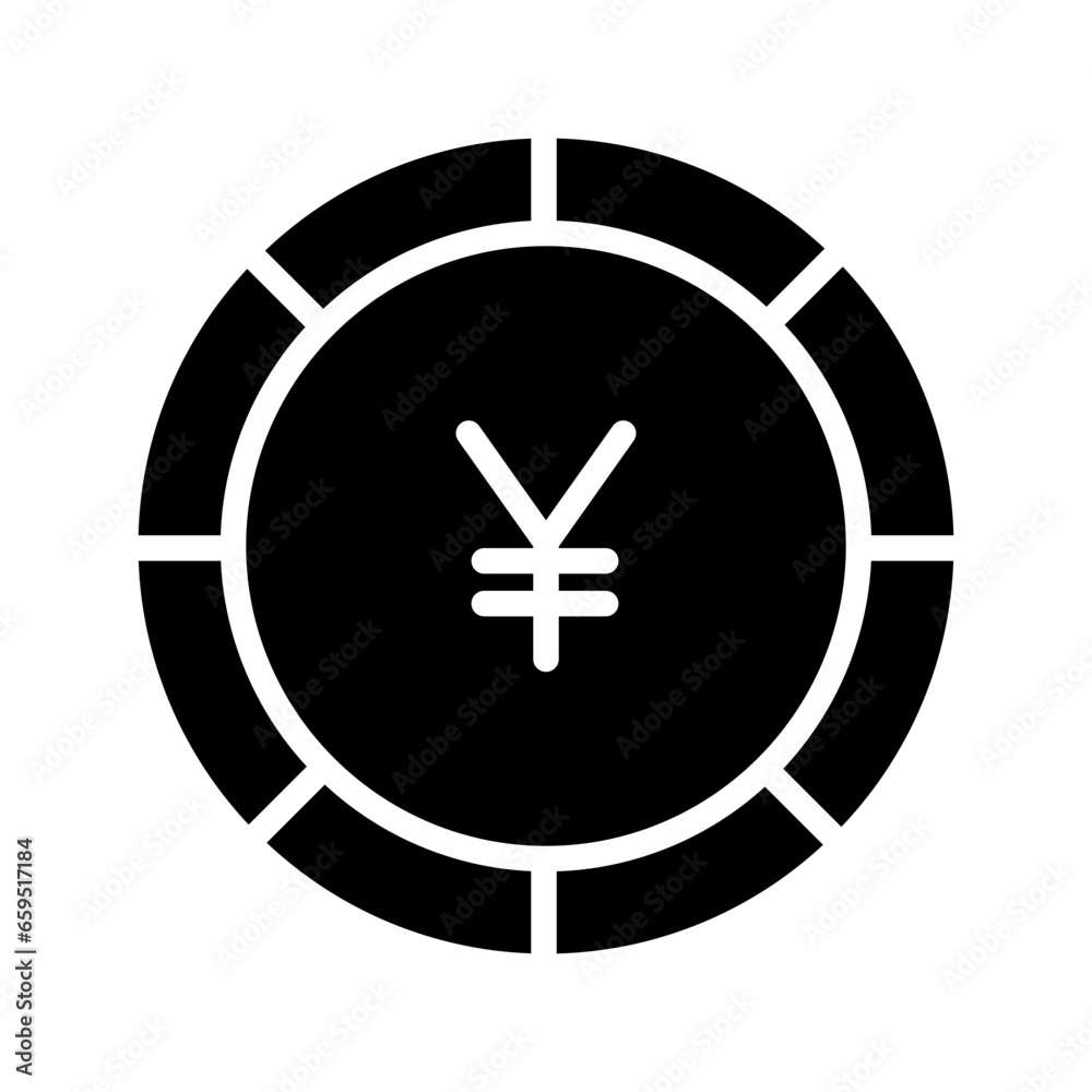 Fototapeta premium Solid Yen coin icon