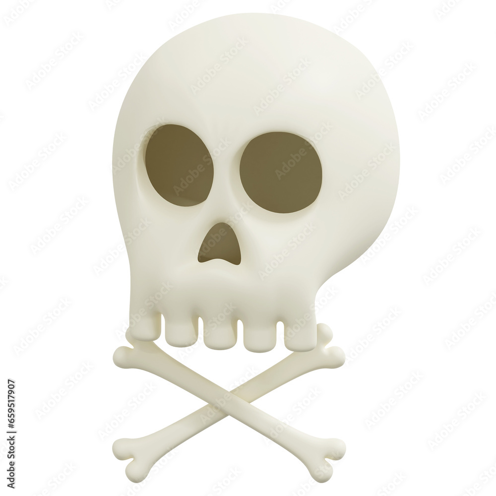 skull bone 3d icon halloween illustration skull bone 3d icon halloween illustration