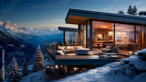 modern house in the mountains