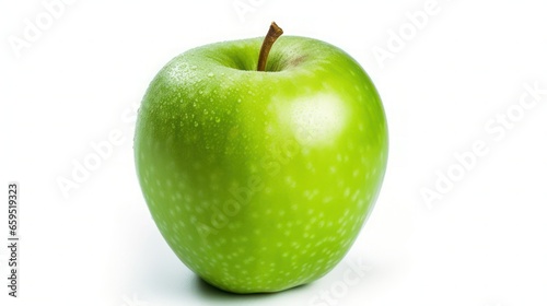 Close-up shoot of green apple with clean background and copy space 