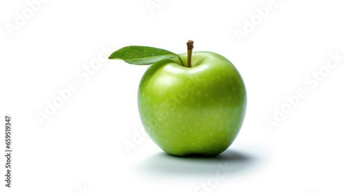 Close-up shoot of green apple with clean background and copy space