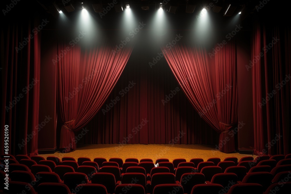 Red Stage Curtain Backdrop