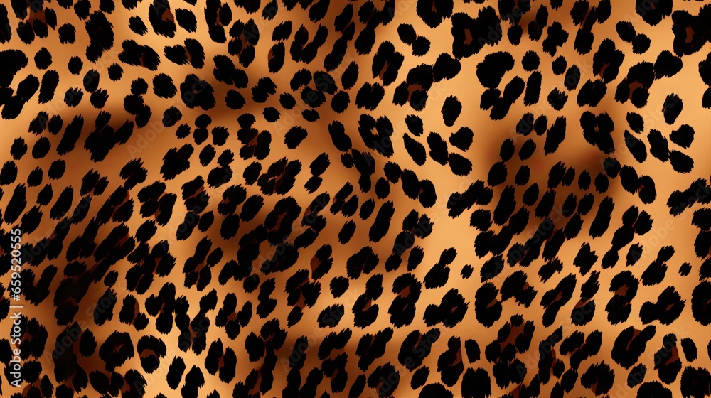 an animal print pattern with black spots on a brown background. generative ai an animal print pattern with black spots on a brown background. generative ai