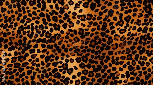  a leopard print pattern with a brown background and black spots. generative ai