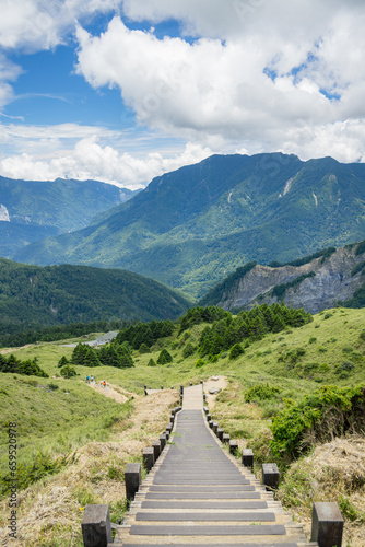 Hike trail over the mountain in Hehuanshan at Taiwan