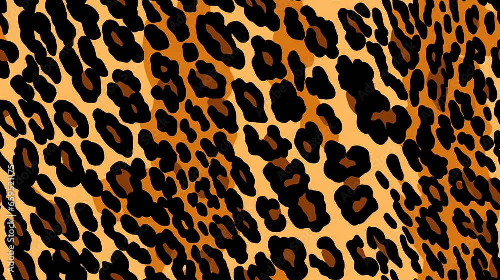 an animal print pattern with a brown background and black spots. generative ai an animal print pattern with a brown background and black spots. generative ai