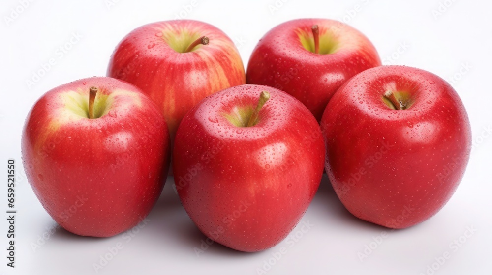 red apples with drops isolated on white background red apples with drops isolated on white background
