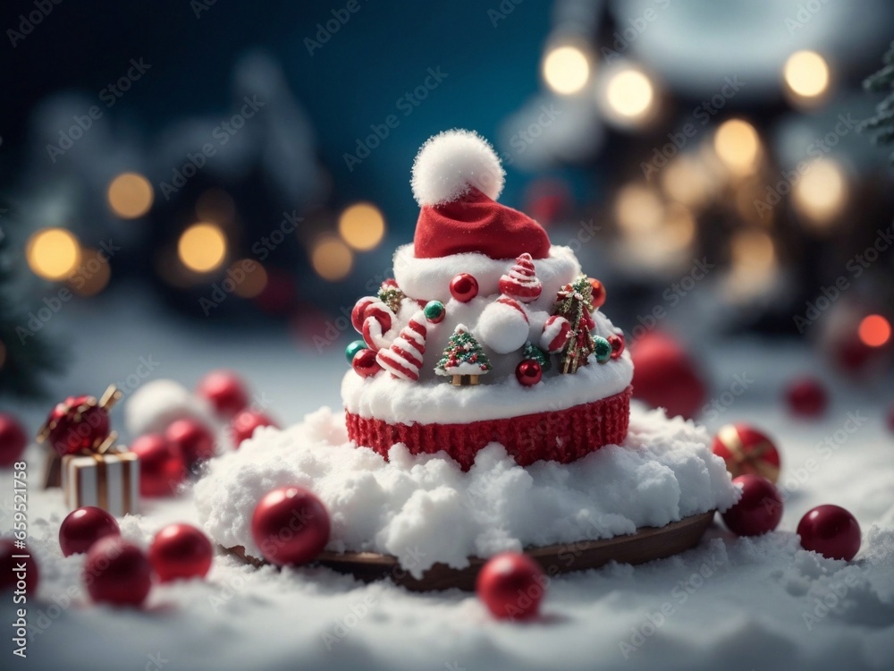 Santa Hat in snowy winter at Christmas 21 Santa Hat in snowy winter at Christmas 21