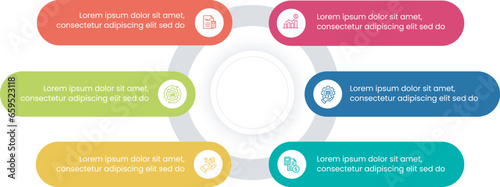 Six circle infographic modern design