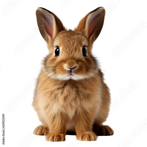 Cute little rabbit isolated on transparent background