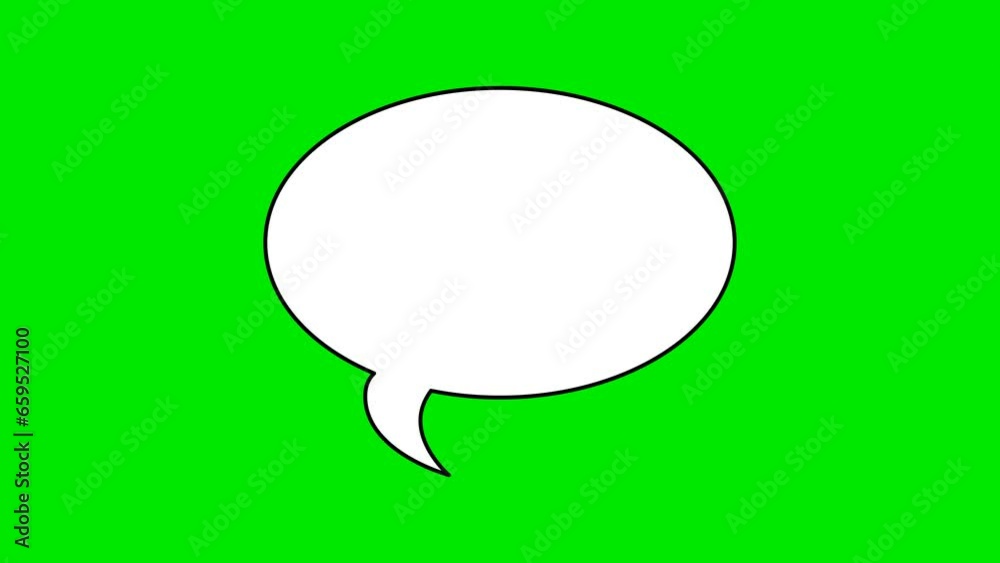 Animated white outlined speech bubble, chat balloon icon. Animated white outlined speech bubble, chat balloon icon.