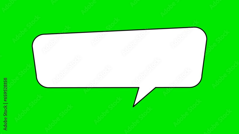 Animated white outlined speech bubble, chat balloon icon. Animated white outlined speech bubble, chat balloon icon.