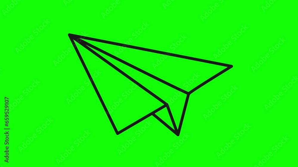 Animated outlined paper plane icon. Animation, pictogram, motion graphics. Animated outlined paper plane icon. Animation, pictogram, motion graphics.