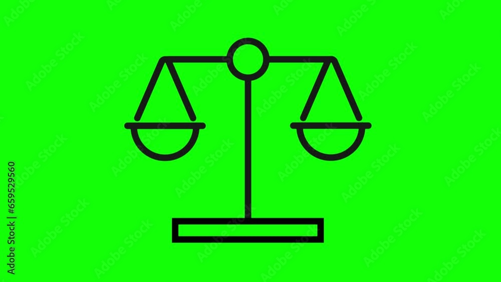 Animated outlined weight scale icon. Animated outlined weight scale icon.