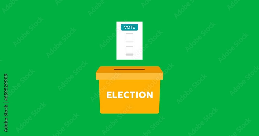 Animated election box and voting icon. Animated election box and voting icon.