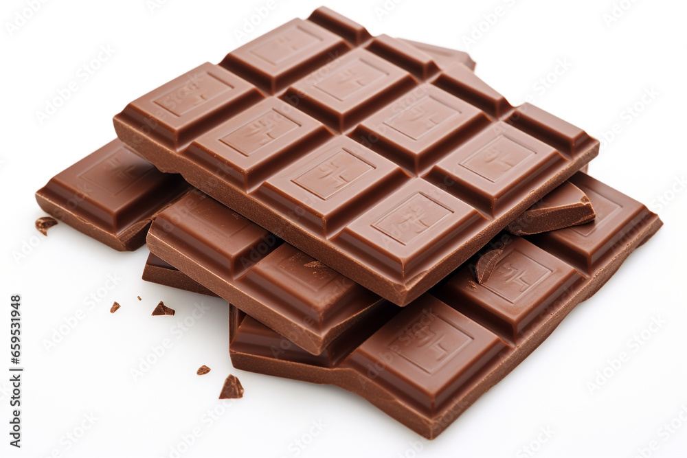 delicious chocolate bar food white background