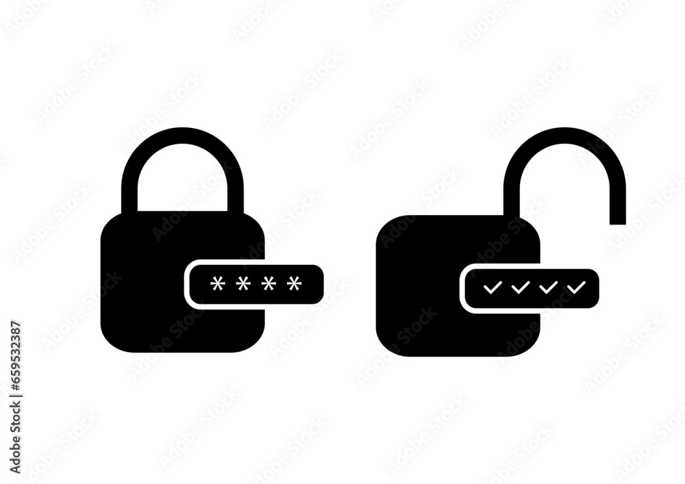 Lock and unlock symbol icon Lock and unlock symbol icon