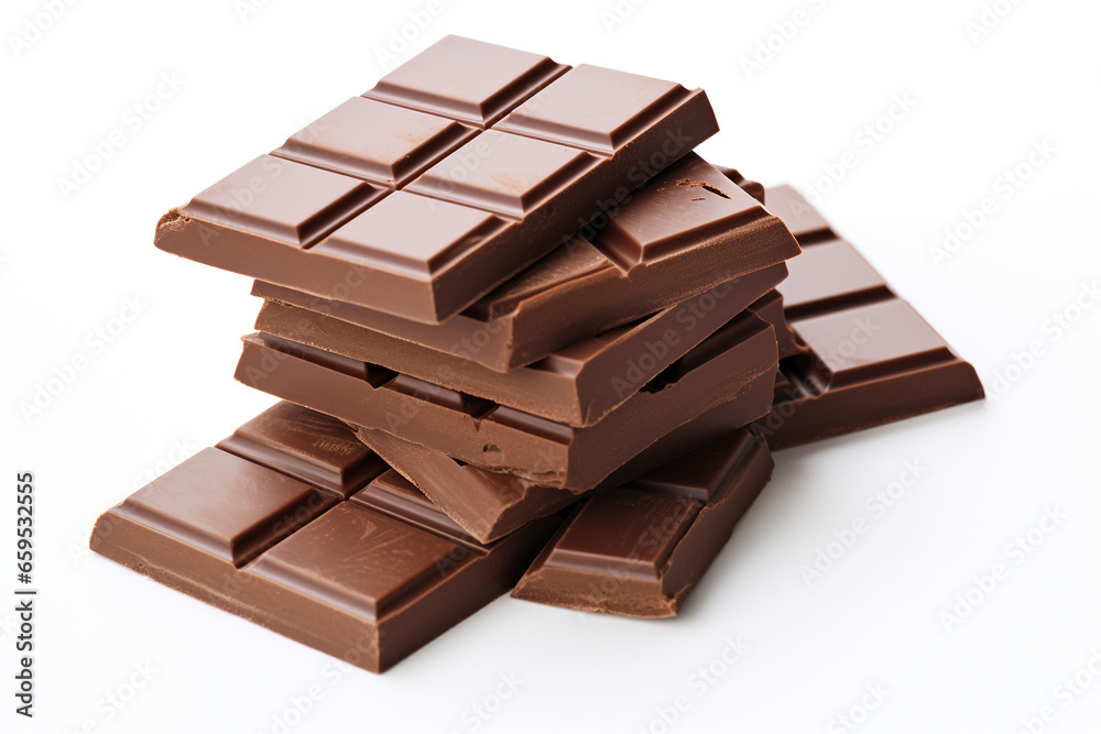 delicious chocolate bar food white background