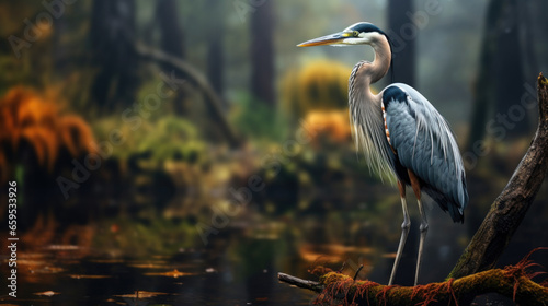 The grey heron is a long-legged predatory wading bird of the heron family, Ardeidae, native throughout temperate Europe and Asia and also parts of Africa.
