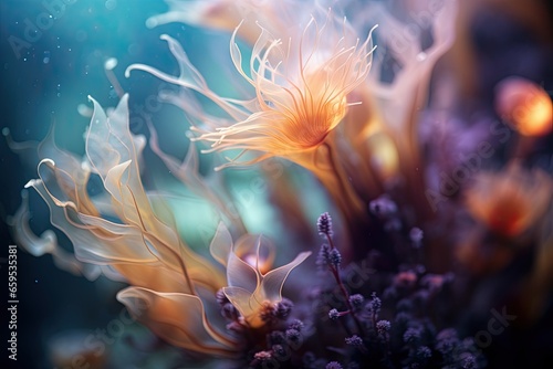 Background of sea plants, bright and rich color. Fototapet