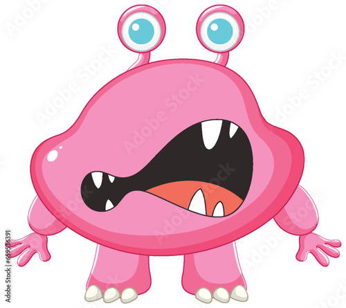 Playful Alien Monster Cartoon Character with Big Eyes