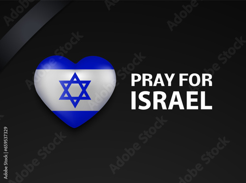 pray for israel banner mourning vector illustration