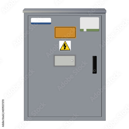 Electrical box, industrial electrical control panel. Electricity metering cabinet. Substation. 