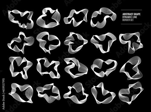 Collection of abstract shape dynamic line border logo design