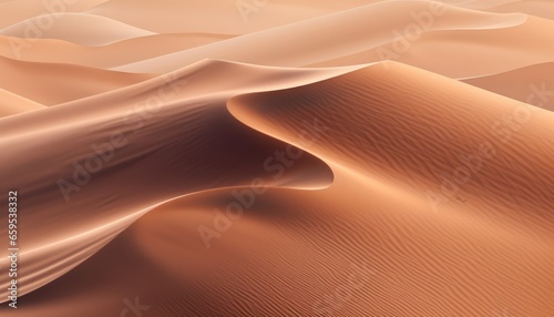 Photo of a vast desert landscape with majestic sand dunes stretching into the horizon